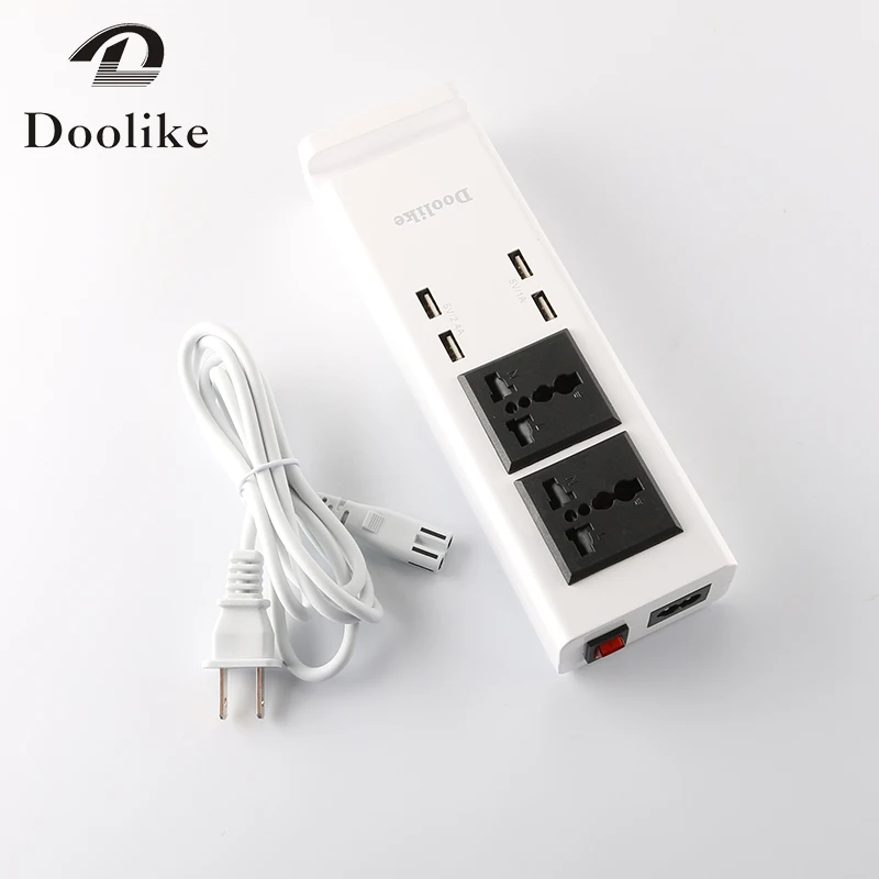 4 USB Port  Charger Universal Smart Portable Phone Multi Charger Cute White 1.5M  EU UK US Plug for Iphone XiaoMi Samsung Apple