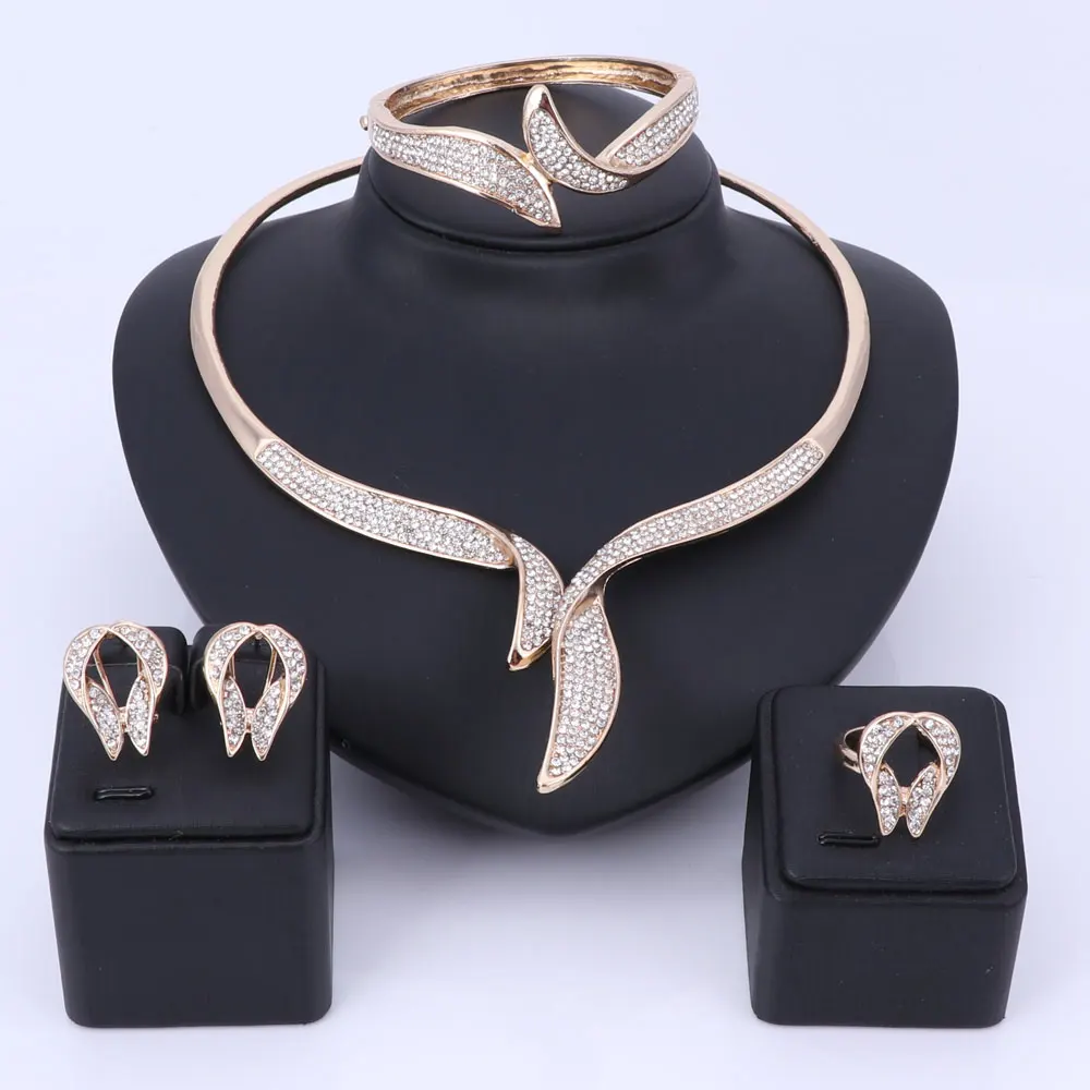 

Women Jewelry Sets Gold Color Fashion Statement Necklace Dubai Bridal Fashion Party Wedding African Beads Accessories