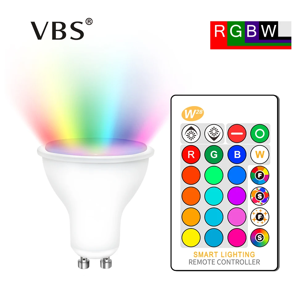 

4Pcs GU10 RGB Bulbs Bombillas Led 8W GU10 RGBW RGBWW Led Lamp Dimmable White Warm White GU 10 Led Bulb 16 Colors With Remote