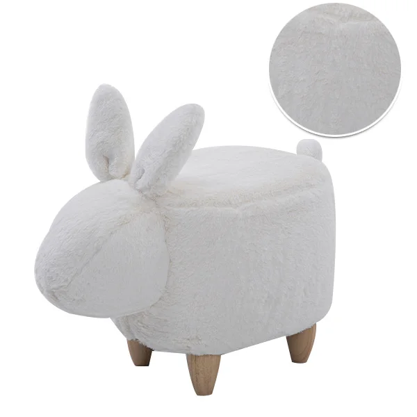 Creative Rabbit Shoe Bench, American Solid Wood Footrest Shoes Stool, Modern Minimalist Stool