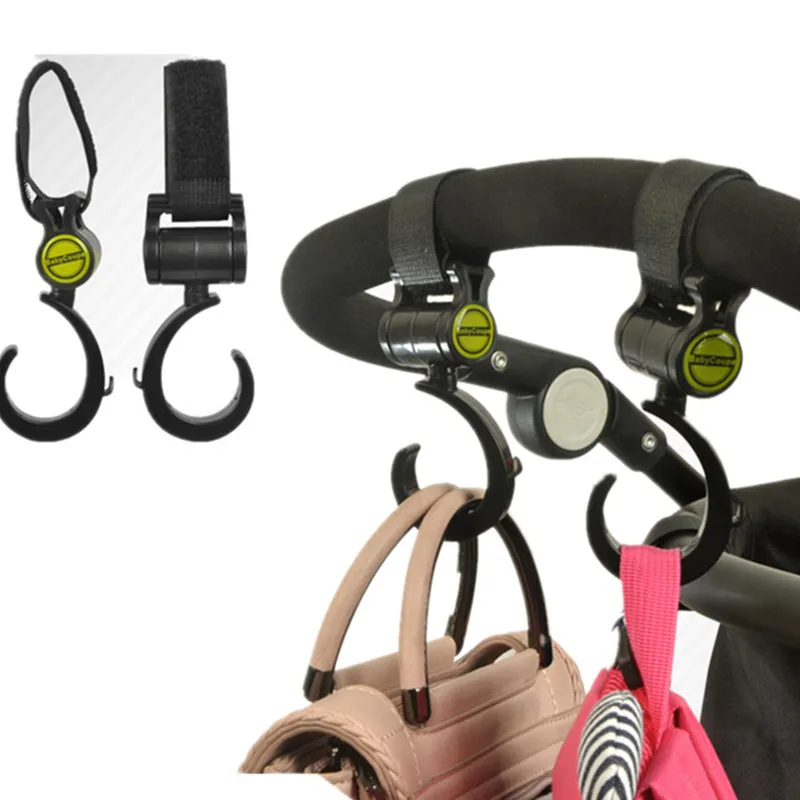 2pcs/Lot Baby Stroller Hook Bag Handle Grab Prams Car Accessories Hooks Rotate 360 Bugaboo Stroller Hange Hook Multifunction