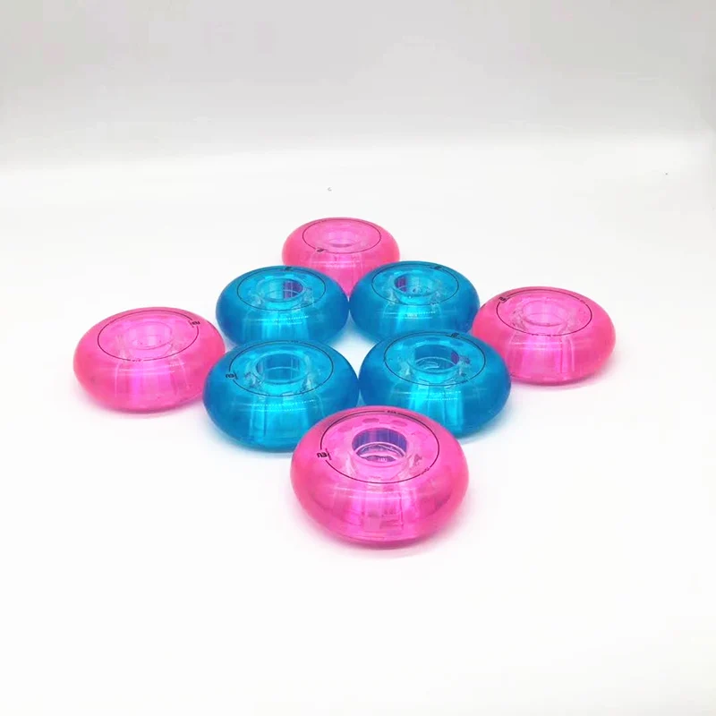 8 pieces 83A 64mm 68mm 70mm Inline Skating Wheel for Kids Children Roller Skates Shoes Blue Rose Skating Tyre for SEBA Junior