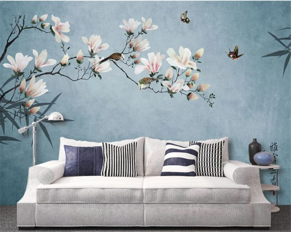 Papel tapiz de mural rosa, nubes de cielo, decoración de habitación de niños, pintura autoadhesiva, material en relieve de lienzo al óleo, Mural,