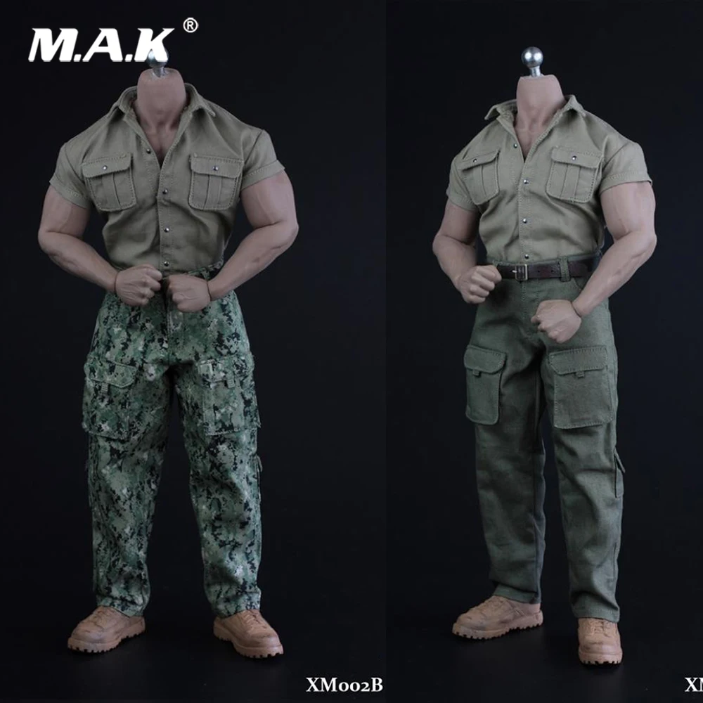 

1/6 Scale Male Clothes Set Explorer Male Shirt Pants Shoes Fit M34 M35 Muscle Action Figure Body Accessory