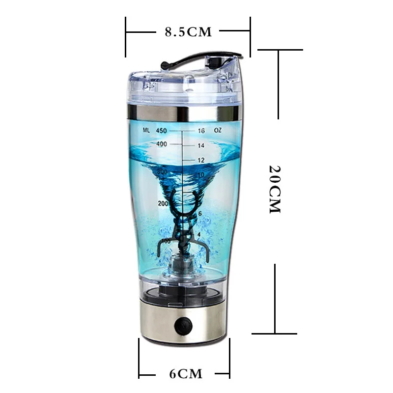 48pcs 450ml Electric Protein Shaker Blender Water Bottle Automatic Movement Vortex Tornado Transparent Smart Mixer ZA1077