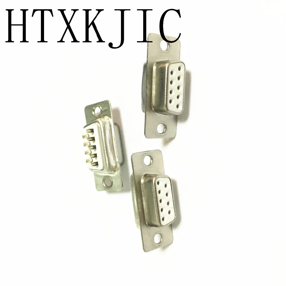 

100pcs/lot RS232 Serial Port Connector DB9 female socket / Plug connector 9pin copper RS232 COM socket adapter Free shipping