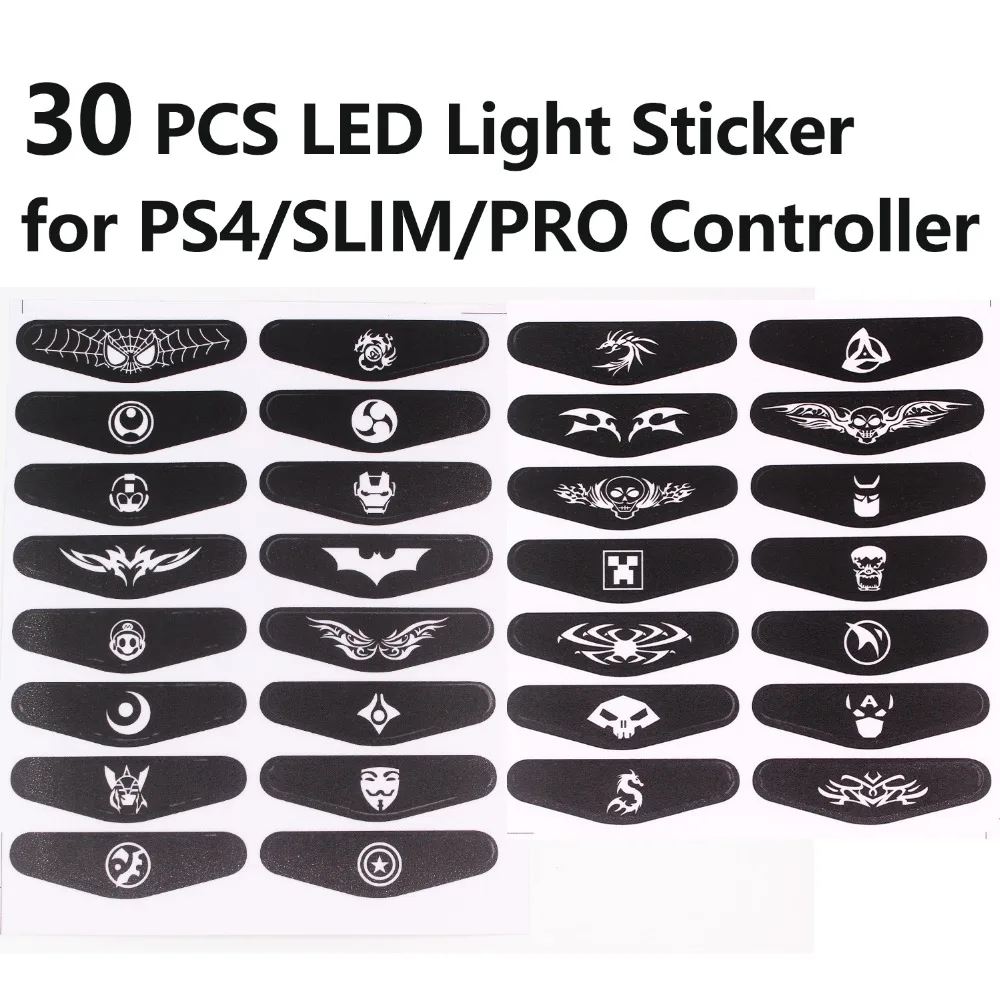 30Pcs Led Licht Bar Cover Decal Skin Sticker Voor Playstation 4 Slanke Pro Controller Gamepad Stickers Led Licht Stickers voor PS4