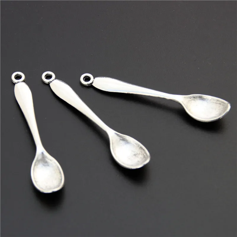 15pcs  Silver Color Color Spoon Charms Pendant DIY zakka Jewelry Accessories Finding A2544