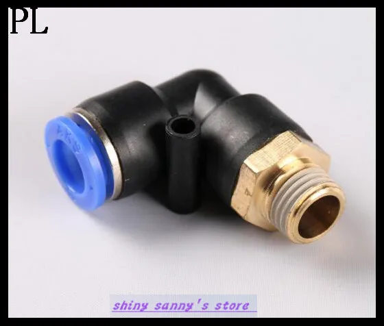 

10Pcs/Lot PL4-M6 4mm to M6" Pneumatic Connectors Elbow Fitting BSPT Brand New