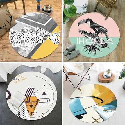 Round Carpet Living Room Coffee Table Blanket Minimalist Nordic Home Bedroom Bedside Blanket Computer Chair Anti-Slip Blan'Ke't