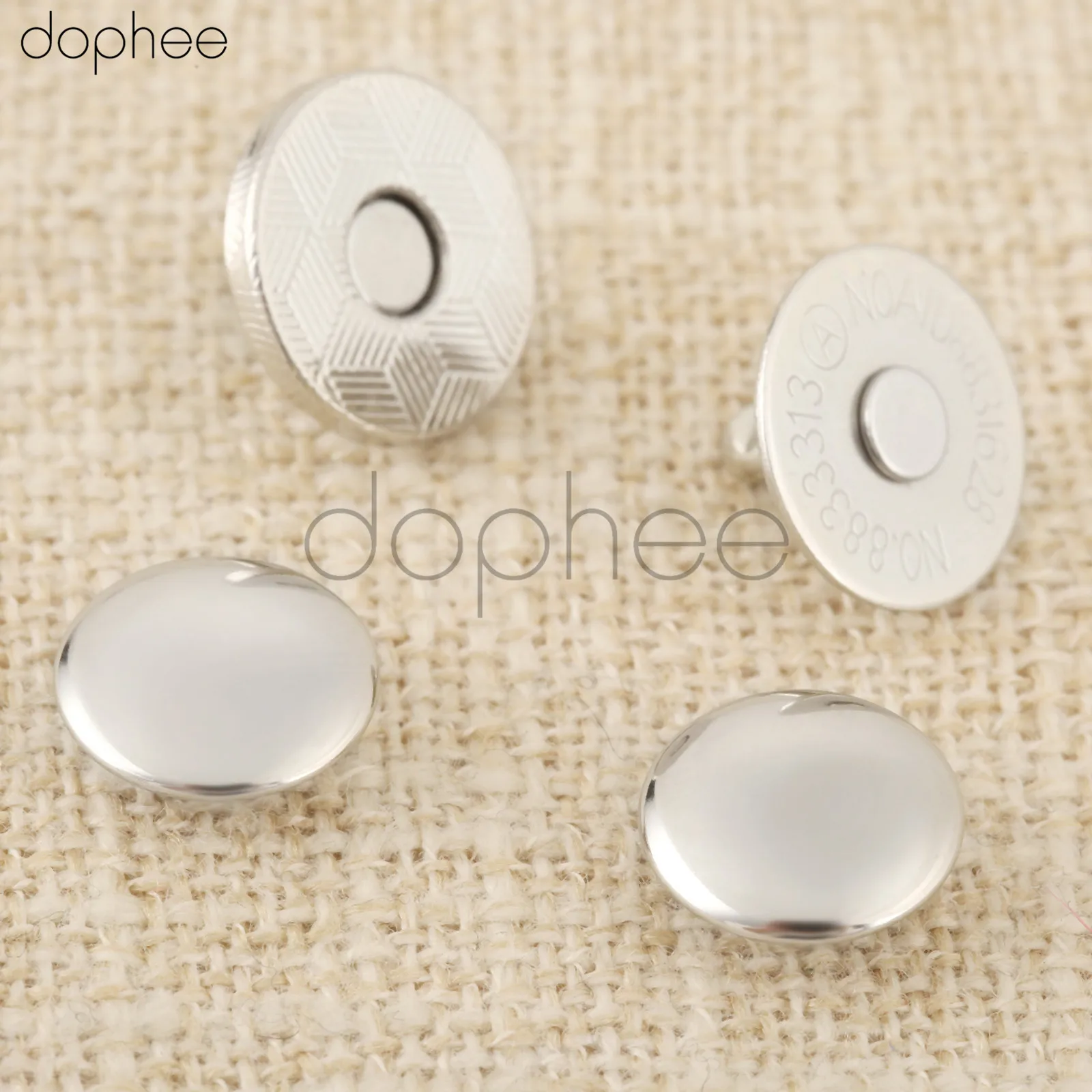 dophee 10sets 14/18mm Thin Strong Magnetic Snap Double-Sided Rivets Stud Closure Clasp Fastener Parts For Wallet Bags Clothes