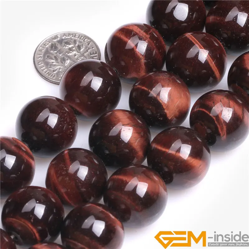 Natural Stone Red Tiger Eye Round Loose Beads For Jewelry Making Strand 15\