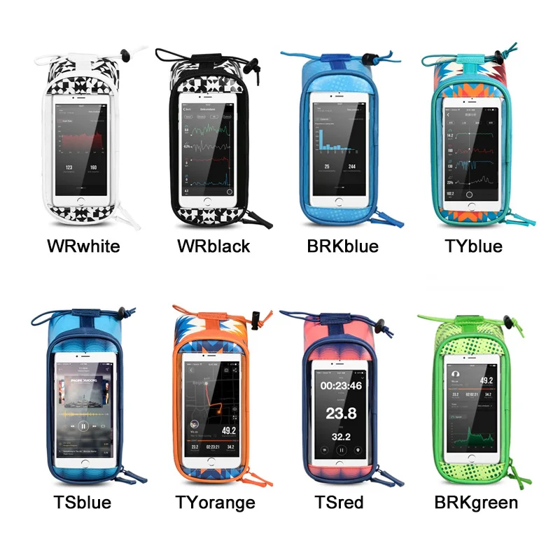 ROSWHEEL Bicycle Bags Frame Front Head Top Tube Waterproof Bike Bags&Double IPouch Cycling For 5.5-6.2 in Cell Phone Touch