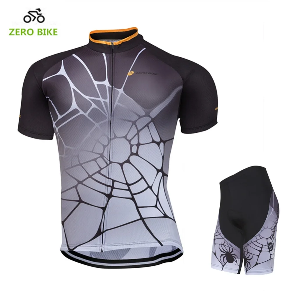 

ZERO BIKE Summer Men's Cycling Jersey Quick Dry 100% Polyester Mountain Bicycle Short Sleeve +3D Padded Gel Shorts