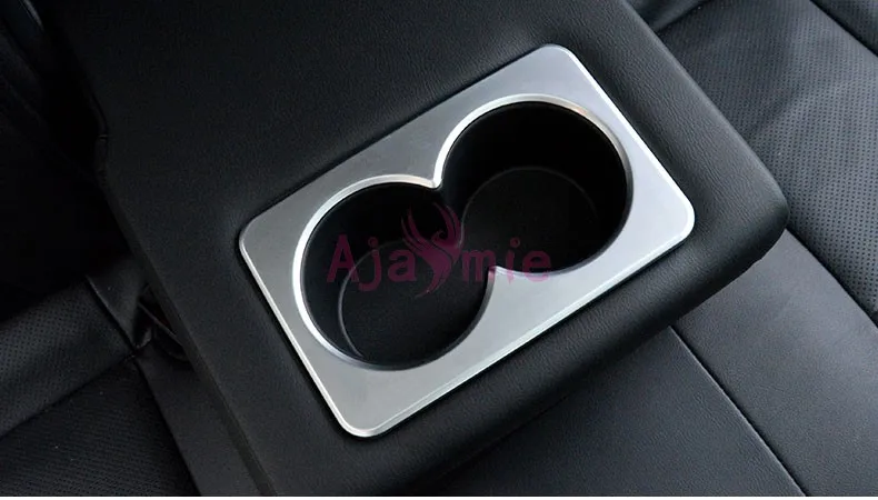 Accessories For Nissan X-trail 2014-2017 Rear Seat Water Cup Holder Cover Overlay Carbon Fiber 1 pcs Chrome Car Styling