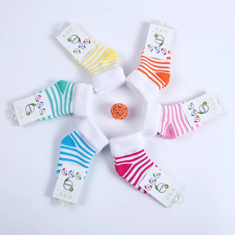 12 pieces = 6 pairs autumn winter Cotton thermal flanging fashion cute baby socks 0-2 year baby boys with baby girls sock