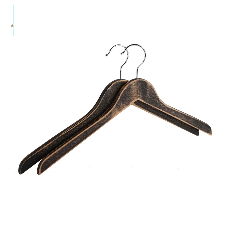 

10pcs/lot 44.5cm Adult vintage real wood hangers high-grade anti-skid wooden hanger