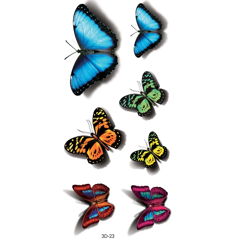 3D Butterfly Tattoo Decals Body Art Decal Flying Butterfly Waterproof Paper Temporary Tattoo stickers to cover the scar