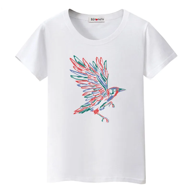 

BGtomato Colorful birds t-shirt brand new cool summer shirts good quality tshirt women