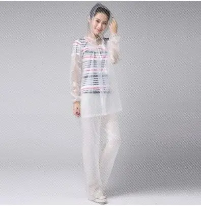 Raincoat adult men women waterproof outdoor transparent thin ultra light raincoat set