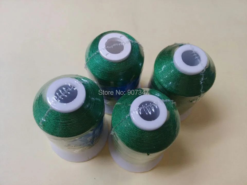 Simthread bold Green or Red Brother colors polyester embroidery machine thread 1000m, 4 pcs/lot