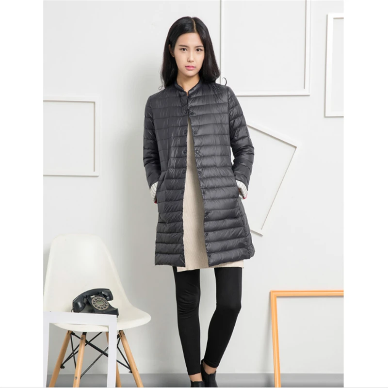 

Casual Ultralight Down Coat Women Winter Jacket Women's Down Jackets Long Thin Down Coat DP015