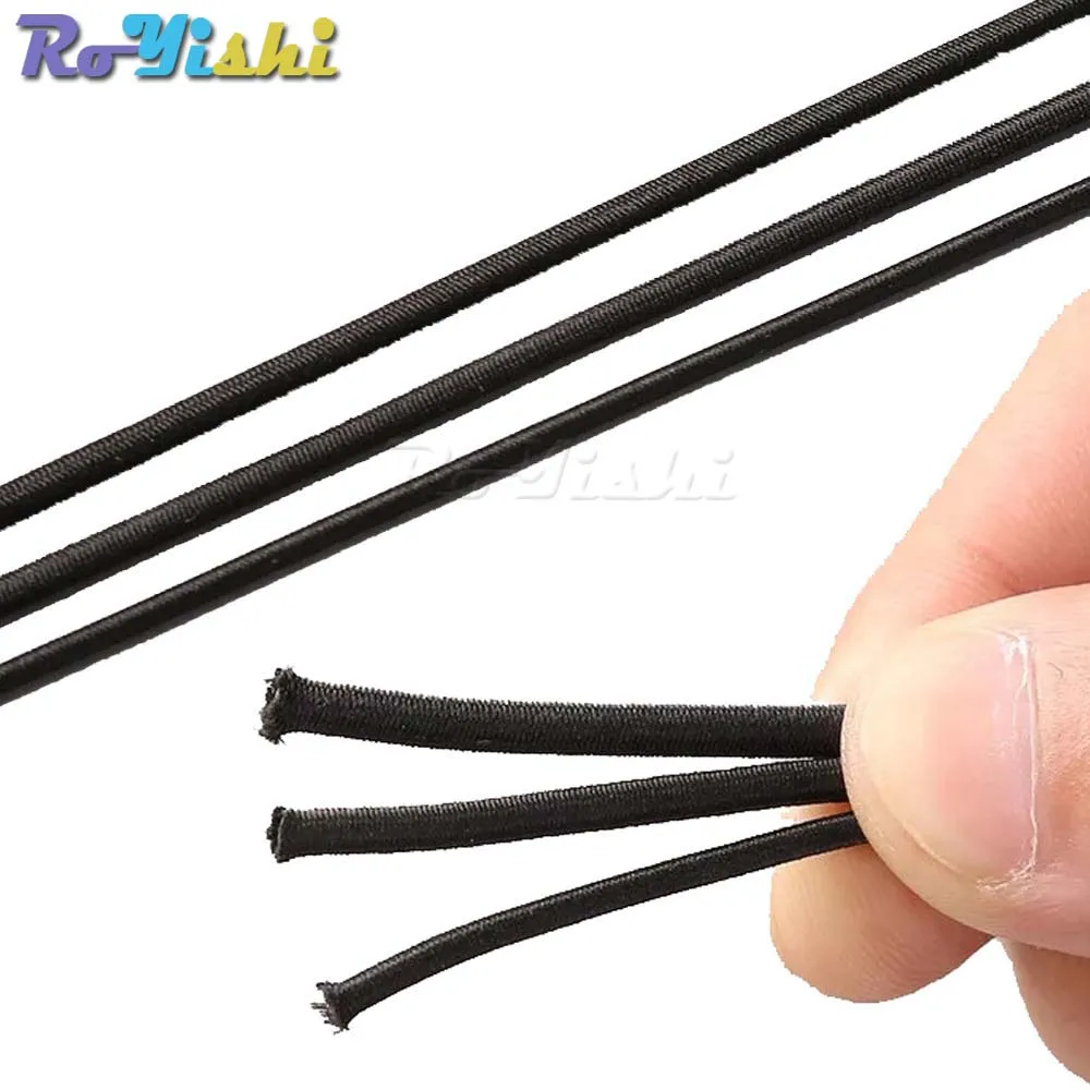 Cuerda elástica fuerte de 2,5-8,0 MM, banda de goma negra de alta calidad, costura, artesanía de ropa, accesorios de bricolaje, suministros