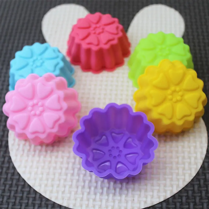 cake cup mold DIY chocolate Jelly and pudding mold tools colorful cartoon flowers kitchen craft baking mold F20173492