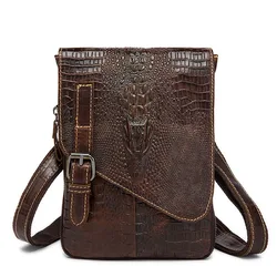 Porte-documents Crocodile classique en cuir véritable pour hommes, sac à main pour bureau, sac à épaule pour avocat et Ipad