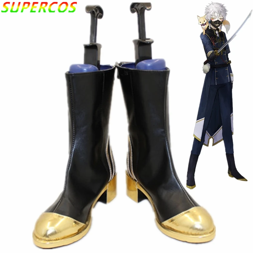 Free shipping! Touken Ranbu Online Nakigitsune Cosplay Shoes Boots Professional Handmade!Perfect custom for you!