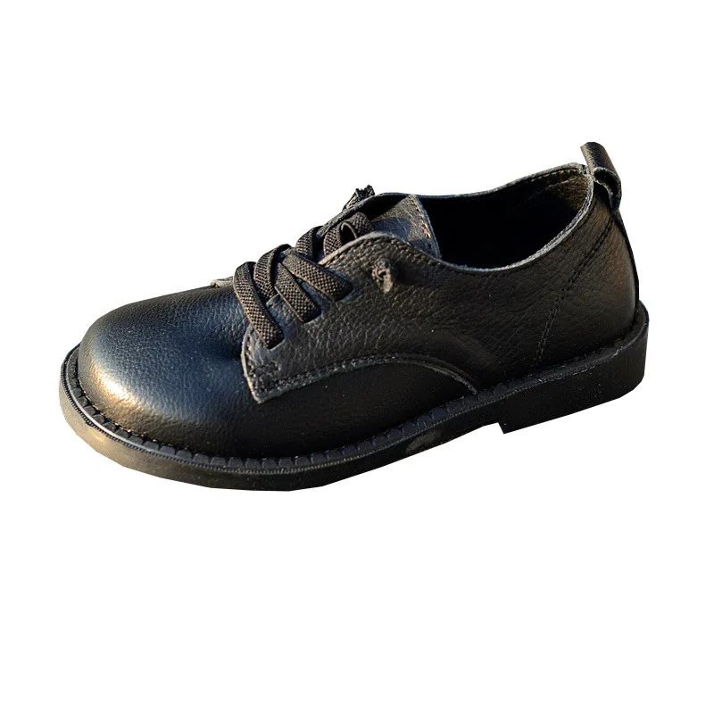 Mocassins Oxfords de couro genuíno para crianças, Sapatos escolares para meninos, Tênis infantis, Estilo britânico