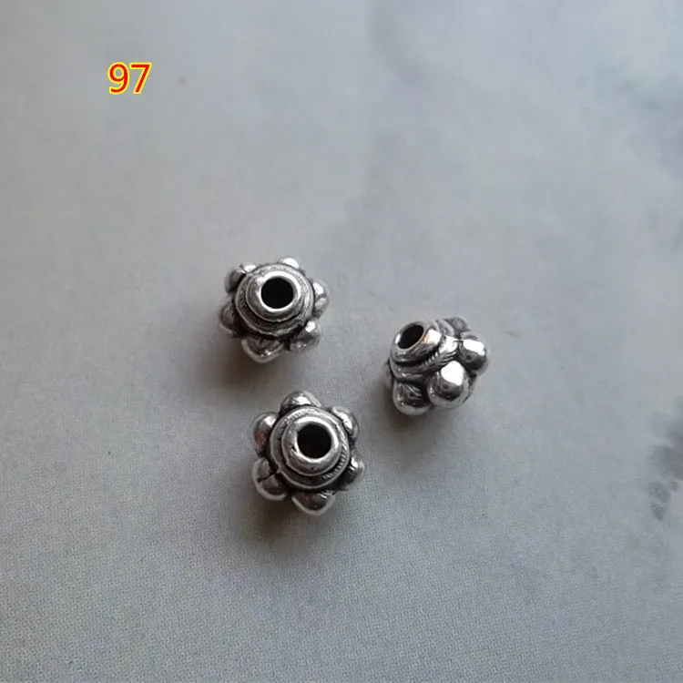 100pcs/lot Flower Shape Loose Metal Beads 5mm Tibetan Silver Beading Charms Spacer Beads DIY Women Jewelry Making Materials