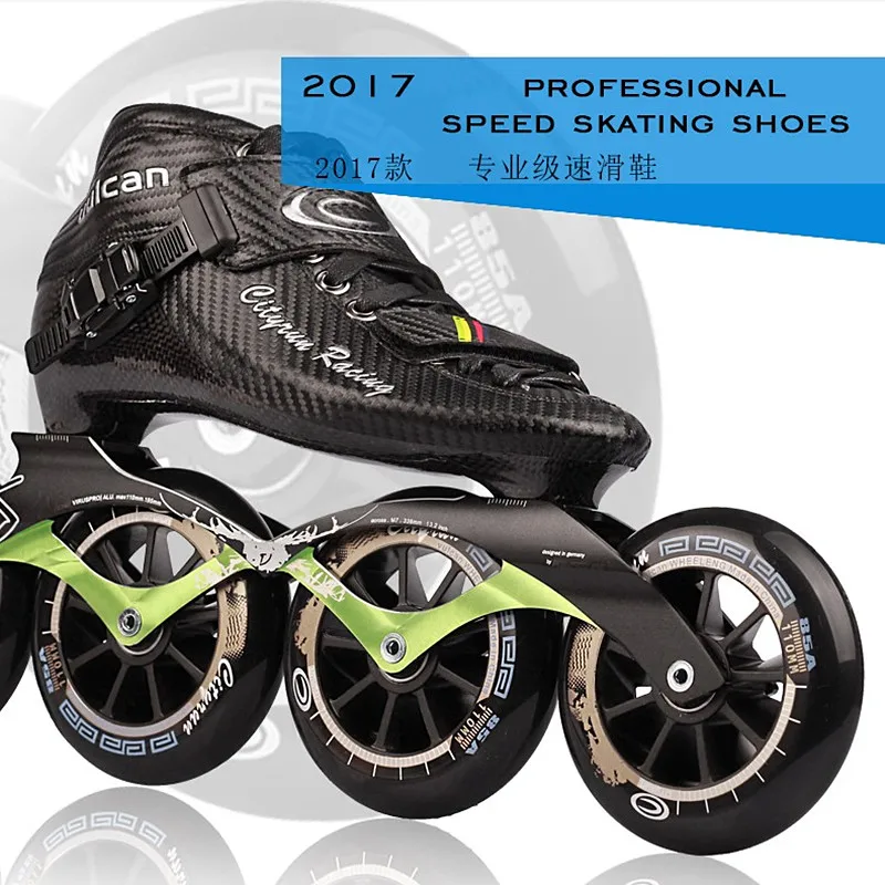 CITYRUN Racing Vulcan Professional Inline Speed Skates Shoes Carbon Fiber Black Skating Patines for Korea Japan Asia EUR 30-45