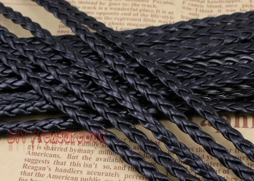 

Wholesale 100meters 328 feet 7mm Wide Black Flat Faux Braid Leather Cord, Bracelet Cord, DIY Accessory Cord