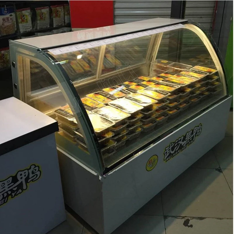 الغذاء الكهربائية الطازجة حفظ خزانة التجارية طعام مطبوخ كعكة عرض الهواء التبريد الوجبات السريعة وجبة خفيفة الطازجة حفظ آلة #1.5m