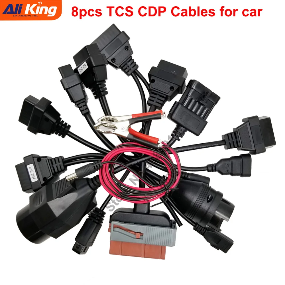 Hot Sale TCS CDP Cables Full Set 8pcs Car Cable adapter OBD2 Diagnostic Connector Cable Full Set 8 Car Cables For TCS CDP Pro