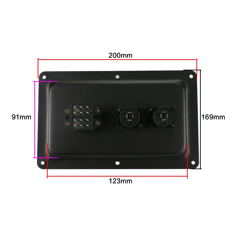 2PCS Metal 200mmm*123mm Stage Speaker Junction Box Dual 4core XLR Connectors Loudspeaker accessories With Switching Function