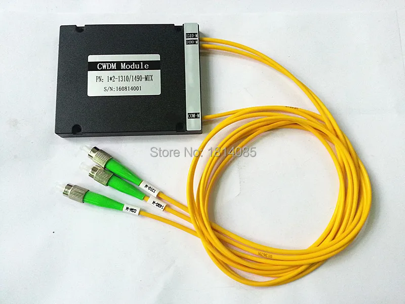 Fiber Optic 2 Channel CWDM Mux Demux Module 1310-1490nm with FC/APC Connector