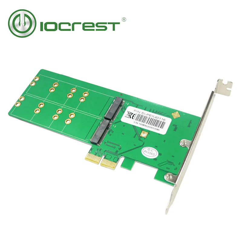 Iocrest PCIE 1x เป็น4ชิ้น NGFF M.2 B การ์ดอะแดปเตอร์คีย์ SSD รองรับชิปเซ็ต88se9235ขนาด2280 2260 2242และ2230