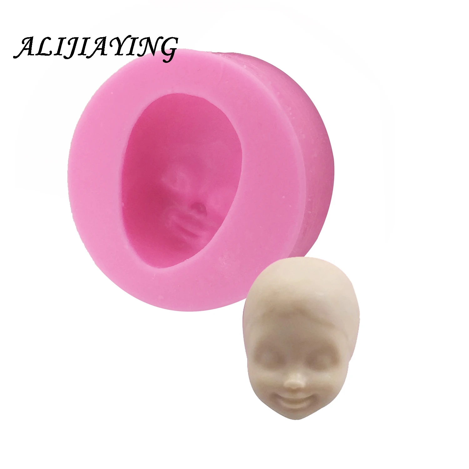 Molde de resina de argila de polímero 3d, para cabeça de menina rosto de bebê, chocolate, silicone, ferramentas de decoração de bolo d0885