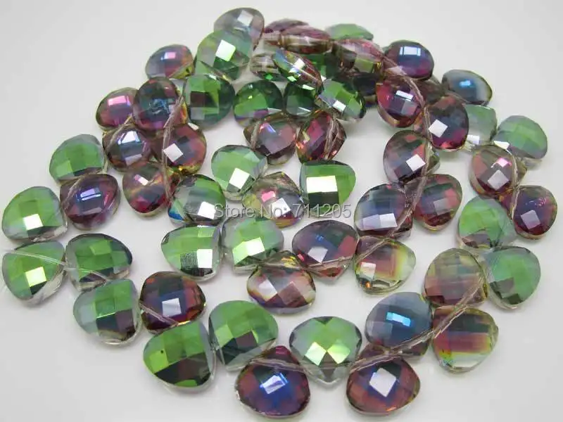 Wholesale 100pcs, 13mm Beautiful Multi-Color Glass Fan-Shaped Loose Beads,Min.Order $10,provide mixed wholesale for all items !