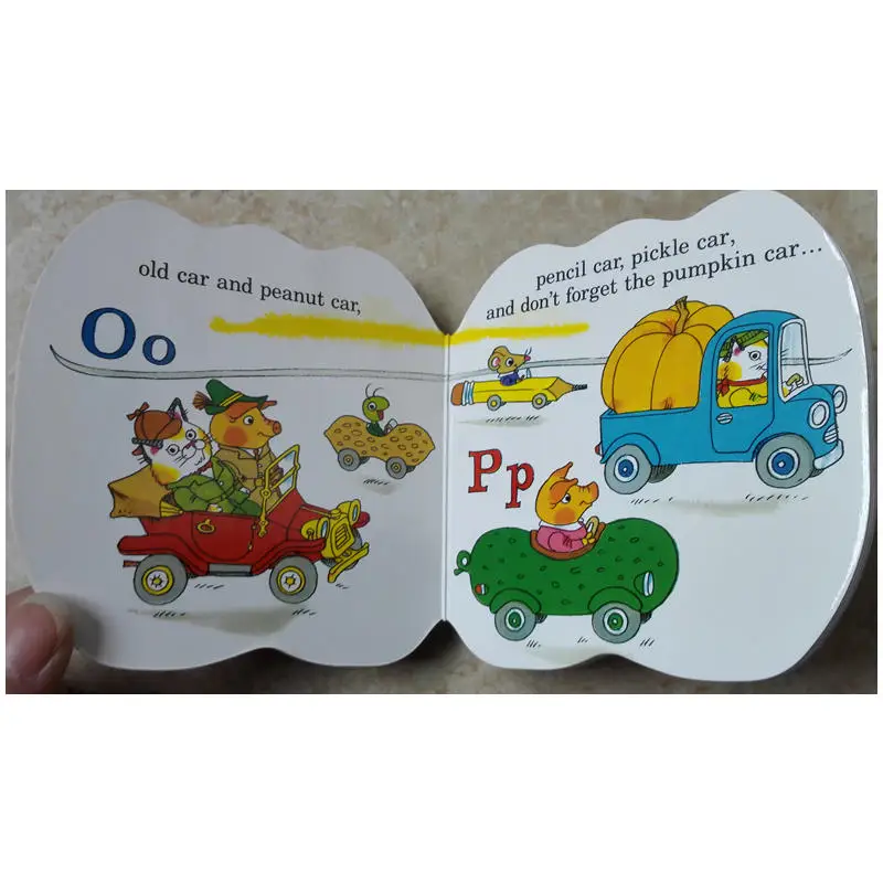 Livros mais vendidos richard scarry carros e caminhões de a a z iluminação vira cartão livro inglês livros para crianças bebê