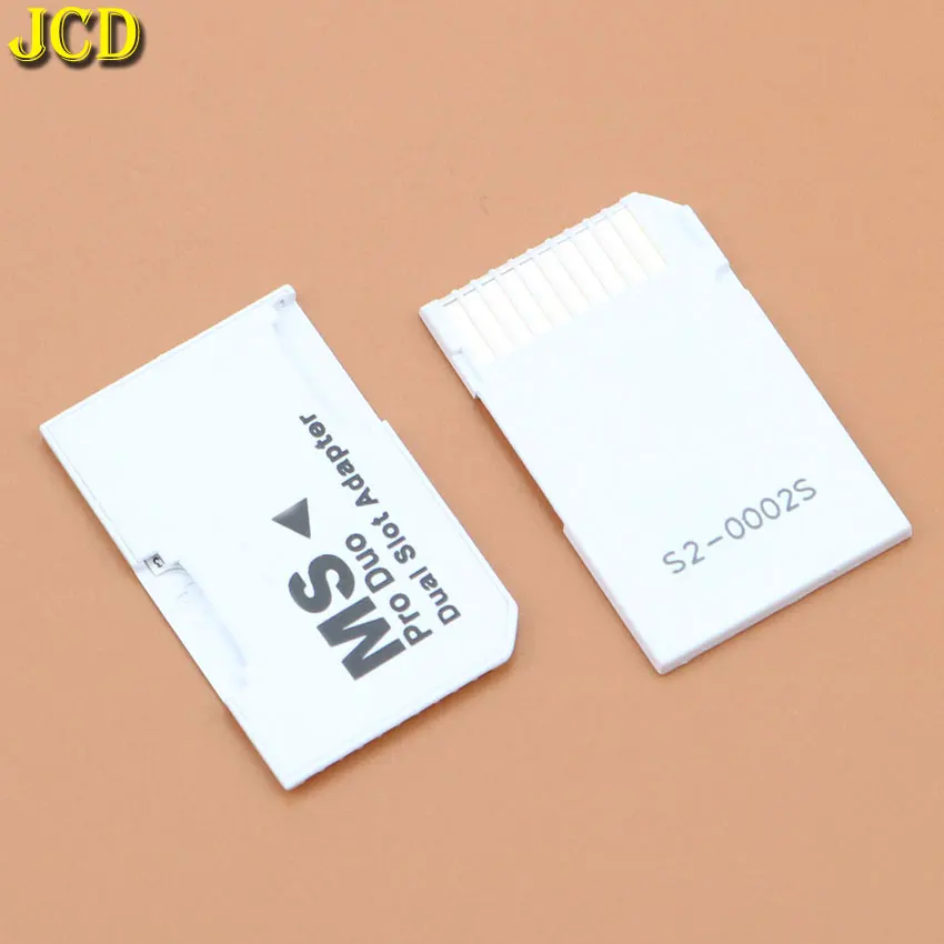 JCD 1Pcs New Dual 2 Slot Micro For SD SDHC TF to Memory Stick MS Card Pro Duo Reader Adapter For PSP Adapter Converter