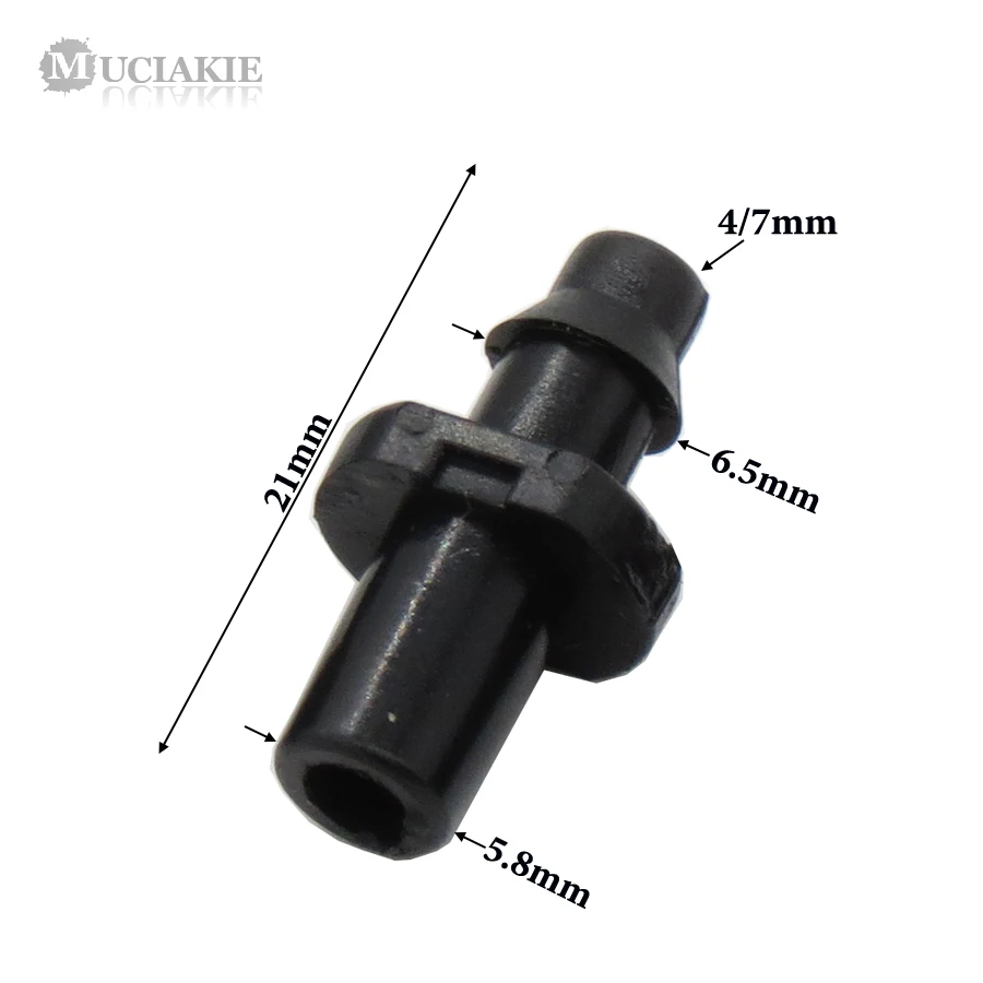 MUCIAKIE 50 sztuk OD-6.0mm x 1/4 \'\'złącze Barb z mikrootworami podlewanie armatura nawadniająca złącze Adapter złącze węża akcesoria