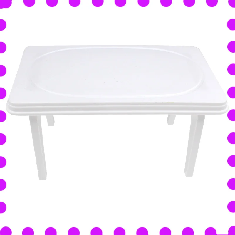 طاولة بلاستيكية بيضاء لمنزل الدمى ، بدلة الطفل ، إكسسوارات أثاث للفتيات ، الموضة #2