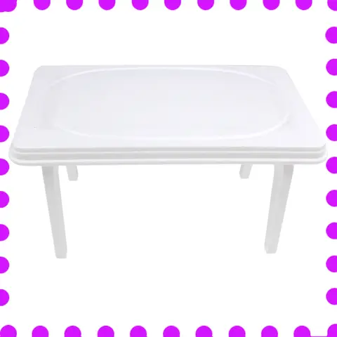 bord för dockor Hus Vitt bord Barn Babydräkt Möbler Tillbehör Mode Flickor Plast 6 best sales dockbord - №4