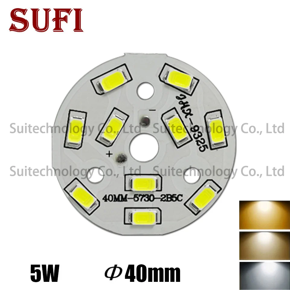 10pcs SMD5730 LED PCB 5W 40mm Brightness SMD Light Board White Natural White Warm White Light Source for DIY LED Bulb