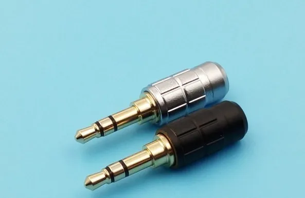 DIP Berlapis Emas 3.5 Mm Headphone Plug Alloy Die Casting 3 Tiang MM Ekor Mulut 2 Pcs