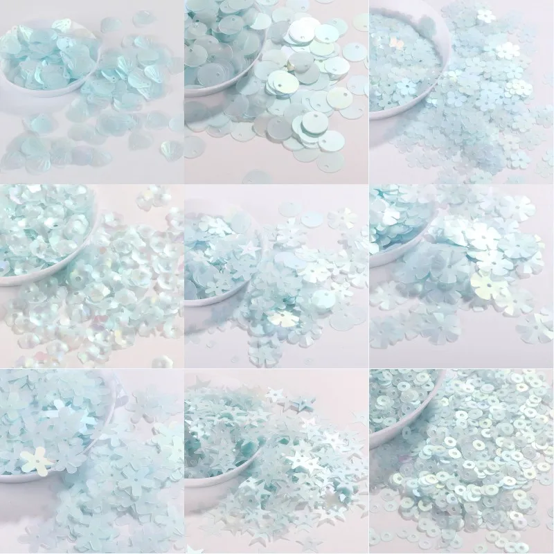 

Colorful Magic Sky Blue Sequins 500g/pack Loose sequins Paillettes Sewing Wedding Craft, Birthday Gift,DIY Flash Matte Sequin
