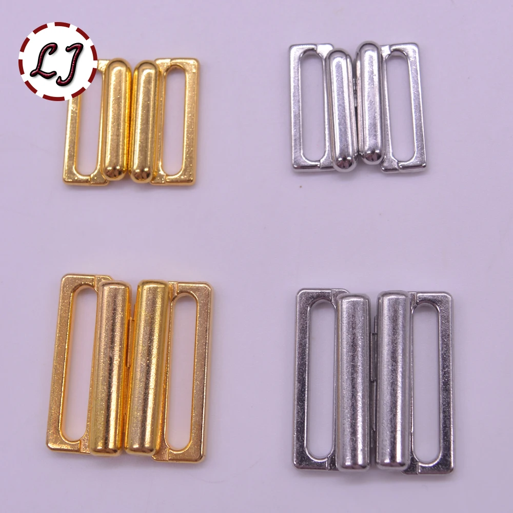 10pcs/lot 14mm/20mm Craft silver gold metal Rectangle Tape Closure Hook & Clasp Waist Extenders Sewing On Clothes Bra Clip Hooks